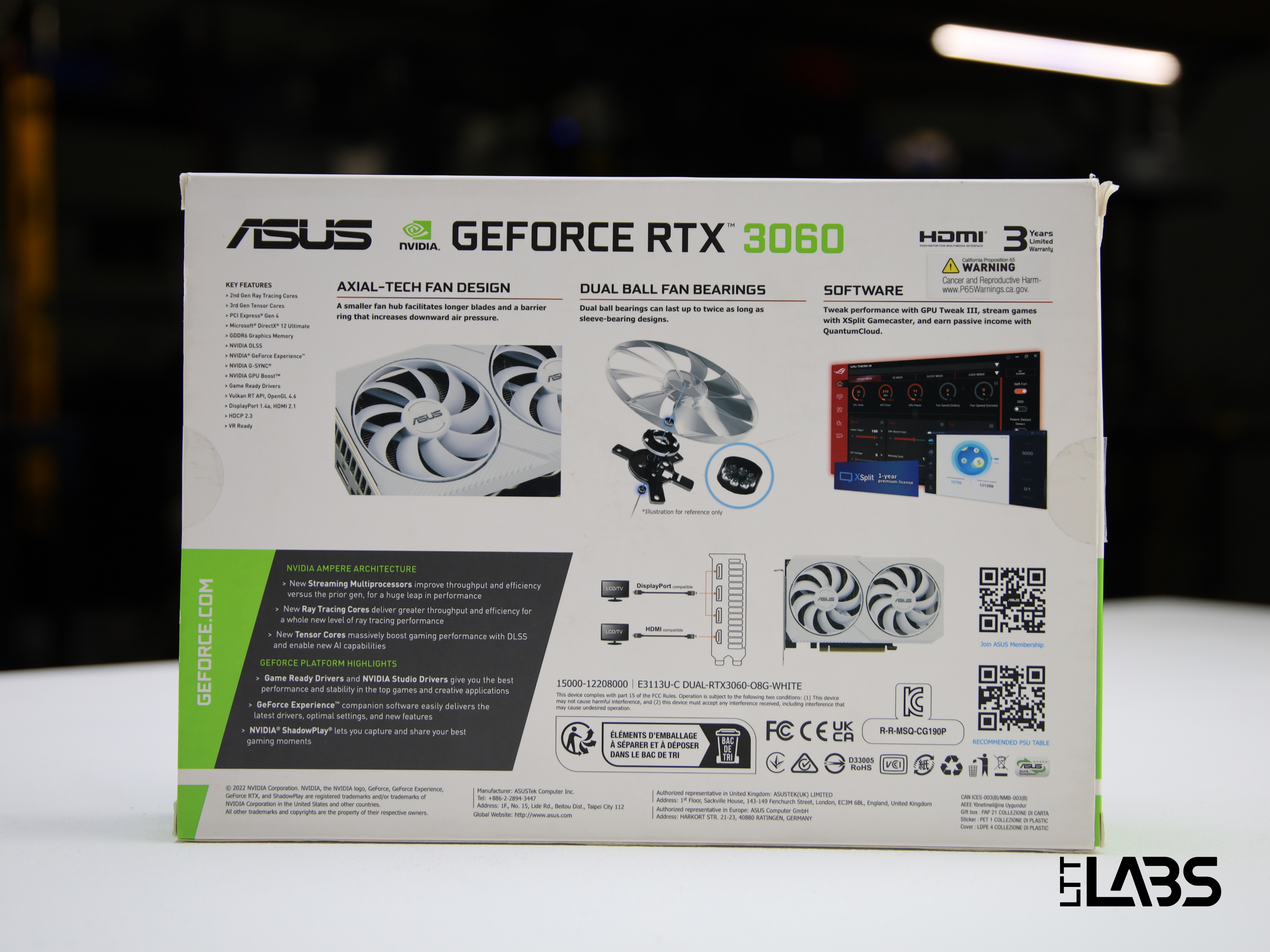 ASUS Dual GeForce RTX 3060 OC Edition White 8GB | LTT Labs
