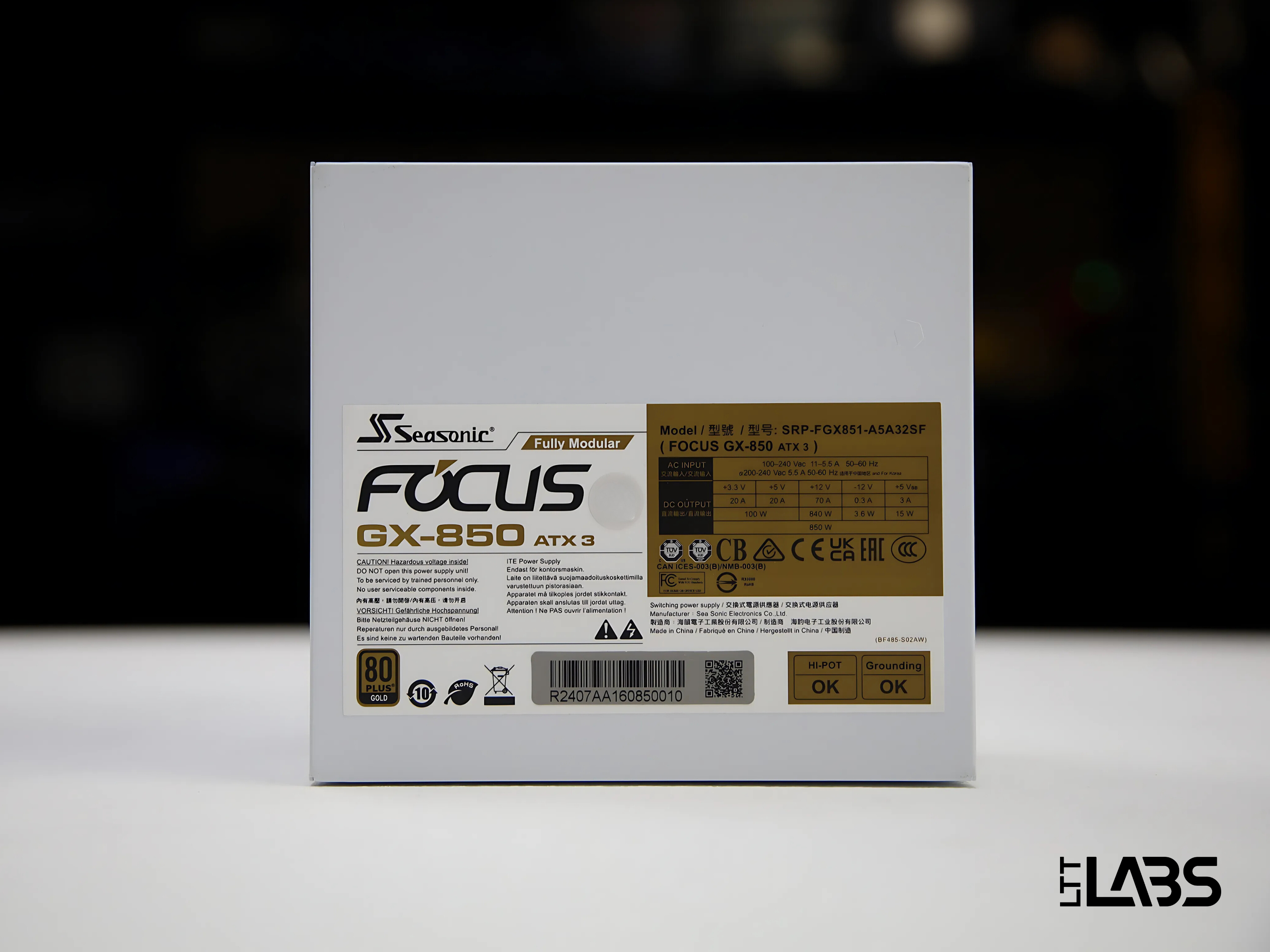 Seasonic Focus GX-850 ATX 3 | LTT Labs
